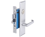 Em-D-Kay (Like Marks Metro 116A/26D) 7114LDC Satin Chrome 26D, Left Hand Entrance, Heavy Duty Mortise Entry Screwless Lever Handle Lockset Thru Bolted, 2-1/2" Lock Set