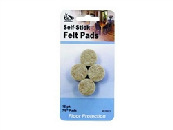 My Helper, MH9001, 12 Pieces, Beige, 7/8" Self Adhesive Round Felt Pad Glides Protects Floors