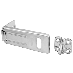 Master Lock 703D 3-1/2 Inch (89mm) Long Zinc Plated Hardened Steel Security Hasp with Hardened Steel Locking Eye