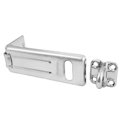 Master Lock 704D 4-1/2 Inch (11cm) Long Zinc Plated Hardened Steel Security Hasp with Hardened Steel Locking Eye