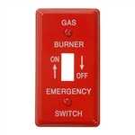 Mulberry, 41020, Red, 1 Gang, Single Toggle Switch, Emergency Gas Burner On / Off, Wall Plate