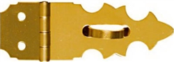 National, N211-466, 5/8" x 1-7/8", Bright Brass Finish, Solid Brass Decorative Hasp