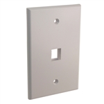 Quest NFP-5018 White 1 Port Keystone Single Gang Oversized Keystone Wall Plate For CAT5E RJ45 Inline Coupler 4.875" x 4.75" x 0.25"