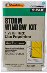 Frost King P712H Economy Outdoor Plastic Storm Window Kits 3-Foot by 6-Foot by 1.25-Mil