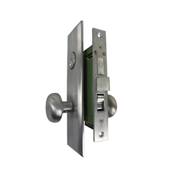 Guard Security Metro Version (Marks 114A/26D Like) P8888LAKSC Left Hand Satin Chrome 26D Apartment Mortise Entry Lockset, self-Adjusting spindles with Screwless Knobs Thru Bolted Lock Set