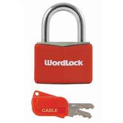 Wordlock PL-121-A1 Match Key 40mm Aluminum Padlock 1 Assorted Color Per Order (Black, Blue & Red)