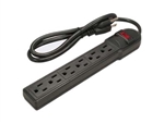 Power Play Products PPP, PP-16106MSBK, Black, 6 Outlet Surge Protector, 250 Joules, 6' Foot Cord