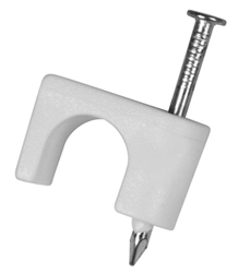 Gardner Bender, PSW-1650, 25 Pack, 1/4" Coaxial Cable Staple, White, Single Nail, Plastic