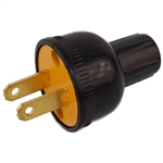 Trisonic PT-7958 Straight Blade Plug Non Polarized 15 AMP 125V Rubber Black