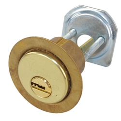 Mul-T-Lock, RIM1VT-05, Brass, Solid Brass Replacement 1-1/8" Rim Cylinder Lock For Jimmy Proof Deadlock, HIGH SECURITY, 006 KEYWAY