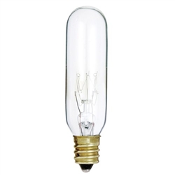 Satco, S3912, 15W 145V T6 Clear E12 Candelabra Base Incandescent light bulb