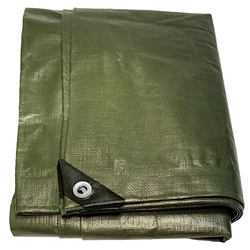 Tuff Stuff SGT0608 Silver / Green 6' x 8' Heavy Duty Tarp 160GSM PE