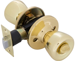 Tuff Stuff T0303A Polished Brass US3 Tulip Knob Privacy Lockset With Adjustable Backset