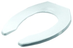 Aqua Plumb, TS295, White, Elongated, Commercial, Plastic, Open Front Less Cover Toilet Seat