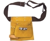 Tuff Stuff, TST96066, 5 Pocket Single Side Leather Tool Work Apron With Web Belt Snap Buckle