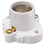 Pass & Seymour S752W White Medium Base Cleat Socket Keyless Front Wire Screw Terminals