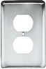 Brainerd, W10249-PC-U, Polished Chrome, Stamped, Round, 1 Gang, Duplex Wall Plate, Steel