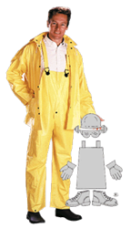 The Safety Zone, W335-PP-Large, Yellow, 3 Piece, 35 Mil, Pvc/ Polyester Rain Suit