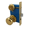 Wilson (Like Marks 22AC/26D-W-LHR), Polished Brass US3, Left Hand, Ornamental Knob Rose Mortise Entry Lockset Iron Gate Door Double Cylinder Lock Set, 2-1/2" Backset, 1" X 7-1/8" Faceplate