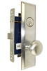 Marks Metro 114DW/26D Satin Chrome Right Hand Mortise Lock Knob Vestibule Function Always Locked Storeroom Latch Only Lockset, Screwless Knobs Thru Bolted Lock Set