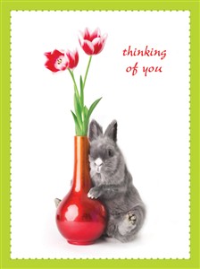 5762 TK Bunny & tulips in vase