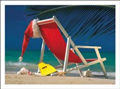 7530BX CH Santa hat on beach