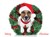 7561BX CH Dog with santa hat, wreath