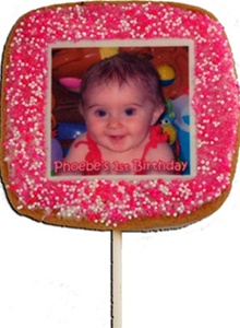 2" Square Photo/Logo Cookie Pops, dozen