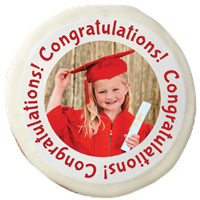 3.5-in. Round Congratulations Photo or Logo Sugar Cookies, dozen