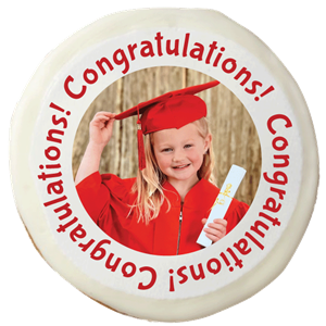 3.5-in. Round Congratulations Photo or Logo Sugar Cookies, dozen