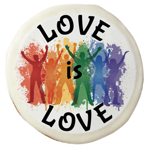 Love is Love 3.5" Round Sugar Cookies - Gift Box of 12