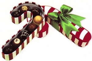 Chocolate Holiday Truffles - Candy Cane Gift Box