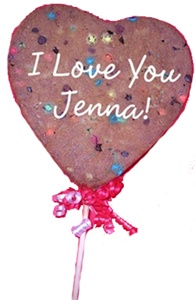 Giant Heart Cookie Pop, Personalized