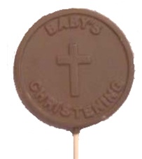 Chocolate "Baby's Baptism" Medallion Pop