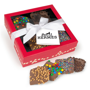 Add Your Logo Christmas Belgian Chocolate Covered Graham Crackers Gift Box