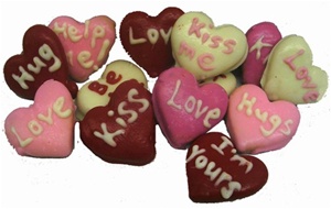 Hand Dec. Mini Valentine's Cookies, per dozen