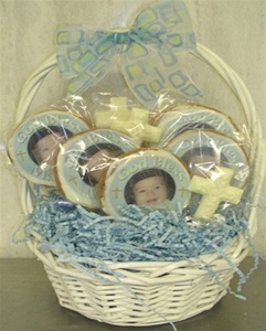 Baptism Photo Cookie Centerpiece, 8 cookies