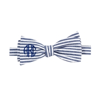 Navy Seersucker Bow Tie