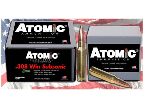 Atomic Ammunition 308 Winchester Subsonic 175 Grain (82 Round Open Box)