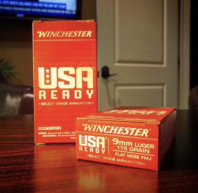 Winchester 9mm 115gr Flat Nose FMJ (50 rounds)