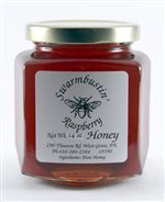 Raspberry Flavored Honey - 14 oz. Hex Jar