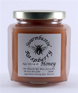 Raspberry Mountain Creme Honey - 14 oz. Hex Jar