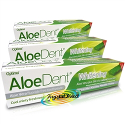 3x Optima Aloe Dent Whitening Aloe Vera Flouride Free Toothpaste 100ml