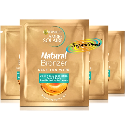 4x Garnier Ambre Solaire Original Intense Natural Bronzer Self Tan Face Wipe