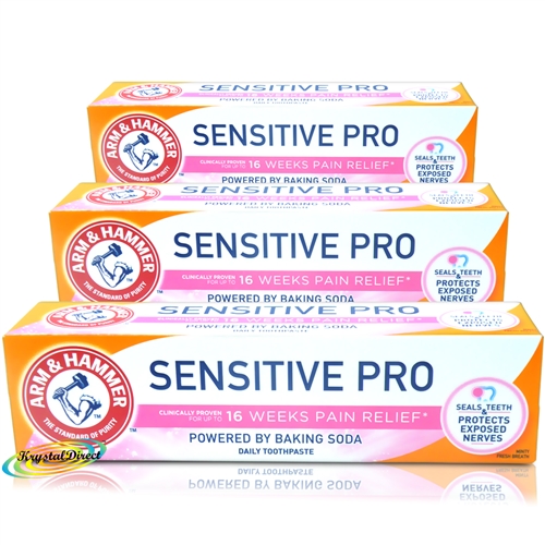 3x Arm Hammer Sensitive Pro Repair Baking Soda Daily Toothpaste 75ml