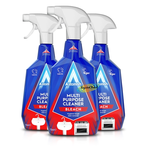 3x Astonish Multi Purpose Cleaner Bleach Hygienic Tough Stain Remover 750ml