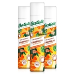 3x Batiste TROPICAL Dry Shampoo 200ml Instant Hair Refresh