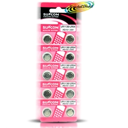Suncom Alkaline Button Cell Batteries 10 LR1130/LR54- AG10/1.55v