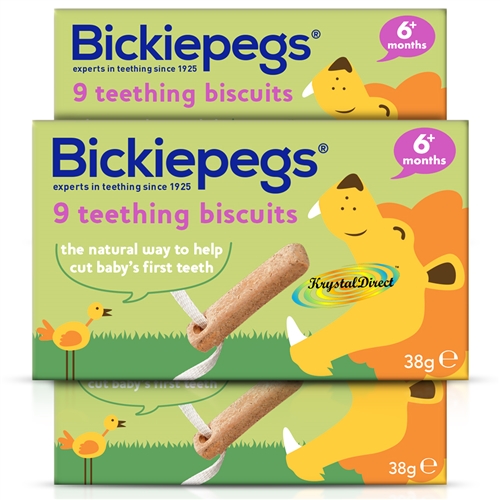 3x Bickiepegs Natural Teething Biscuits for Babies 38g