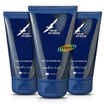 3x Blue Stratos Bath & Shower Gel 150ml